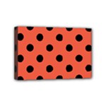 Polka Dots - Black on Tomato Red Mini Canvas 6  x 4  (Stretched)