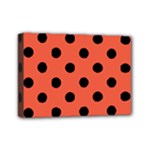 Polka Dots - Black on Tomato Red Mini Canvas 7  x 5  (Stretched)