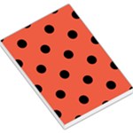 Polka Dots - Black on Tomato Red Large Memo Pads