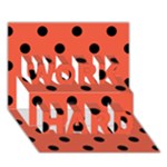 Polka Dots - Black on Tomato Red WORK HARD 3D Greeting Card (7x5)