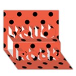 Polka Dots - Black on Tomato Red You Rock 3D Greeting Card (7x5)