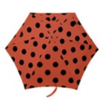 Polka Dots - Black on Tomato Red Mini Umbrella