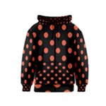 Polka Dots - Tomato Red on Black Kid s Zipper Hoodie