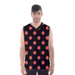 Polka Dots - Tomato Red on Black Men s Basketball Tank Top