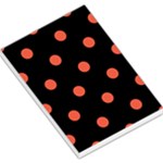 Polka Dots - Tomato Red on Black Large Memo Pads