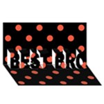 Polka Dots - Tomato Red on Black BEST BRO 3D Greeting Card (8x4)