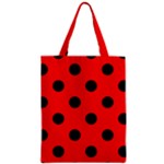 Polka Dots - Black on Ferrari Red Zipper Classic Tote Bag