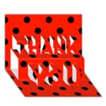 Polka Dots - Black on Ferrari Red THANK YOU 3D Greeting Card (7x5)