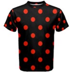 Polka Dots - Ferrari Red on Black Men s Cotton Tee
