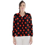 Polka Dots - Ferrari Red on Black Wind Breaker (Women)