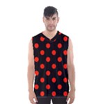 Polka Dots - Ferrari Red on Black Men s Basketball Tank Top