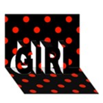 Polka Dots - Ferrari Red on Black GIRL 3D Greeting Card (7x5)