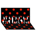 Polka Dots - Ferrari Red on Black #1 MOM 3D Greeting Cards (8x4)