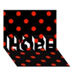 Polka Dots - Ferrari Red on Black HOPE 3D Greeting Card (7x5)