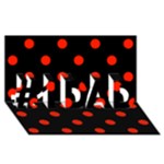 Polka Dots - Ferrari Red on Black #1 DAD 3D Greeting Card (8x4)