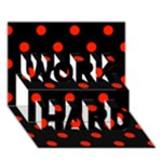 Polka Dots - Ferrari Red on Black WORK HARD 3D Greeting Card (7x5)