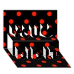 Polka Dots - Ferrari Red on Black You Did It 3D Greeting Card (7x5)