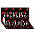 Polka Dots - Ferrari Red on Black Congrats Graduate 3D Greeting Card (8x4)