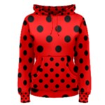 Polka Dots - Black on Red Women s Pullover Hoodie