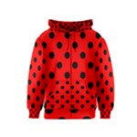 Polka Dots - Black on Red Kid s Zipper Hoodie