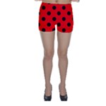 Polka Dots - Black on Red Skinny Shorts
