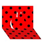 Polka Dots - Black on Red Apple 3D Greeting Card (7x5)