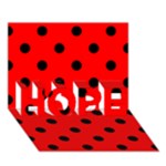 Polka Dots - Black on Red HOPE 3D Greeting Card (7x5)