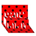 Polka Dots - Black on Red You Did It 3D Greeting Card (7x5)