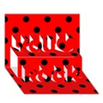 Polka Dots - Black on Red You Rock 3D Greeting Card (7x5)