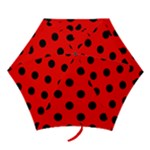 Polka Dots - Black on Red Mini Umbrella