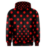 Polka Dots - Red on Black Men s Zipper Hoodie