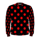 Polka Dots - Red on Black Men s Sweatshirt