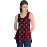 Polka Dots - Red on Black Sleeveless Tunic