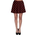 Polka Dots - Red on Black Skater Skirt