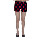 Polka Dots - Red on Black Skinny Shorts