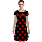 Polka Dots - Red on Black Cap Sleeve Nightdress