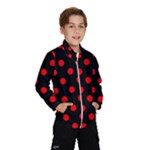 Polka Dots - Red on Black Wind Breaker (Kids)