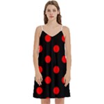 Polka Dots - Red on Black Women s Reversible Sports Bra with Border