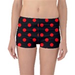 Polka Dots - Red on Black Boyleg Bikini Bottoms