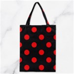 Polka Dots - Red on Black Classic Tote Bag