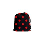 Polka Dots - Red on Black Drawstring Pouch (XS)