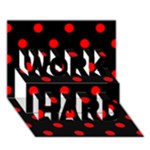Polka Dots - Red on Black WORK HARD 3D Greeting Card (7x5)