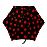 Polka Dots - Red on Black Mini Umbrella
