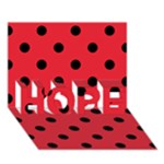 Polka Dots - Black on Alizarin Red HOPE 3D Greeting Card (7x5)