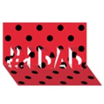Polka Dots - Black on Alizarin Red #1 DAD 3D Greeting Card (8x4)