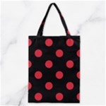 Polka Dots - Alizarin Red on Black Classic Tote Bag