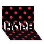 Polka Dots - Alizarin Red on Black HOPE 3D Greeting Card (7x5)