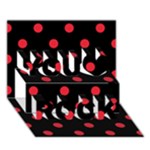 Polka Dots - Alizarin Red on Black You Rock 3D Greeting Card (7x5)