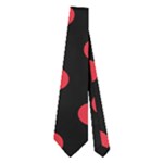 Polka Dots - Alizarin Red on Black Necktie (Two Side)
