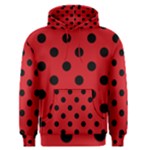 Polka Dots - Black on Fire Engine Red Men s Pullover Hoodie